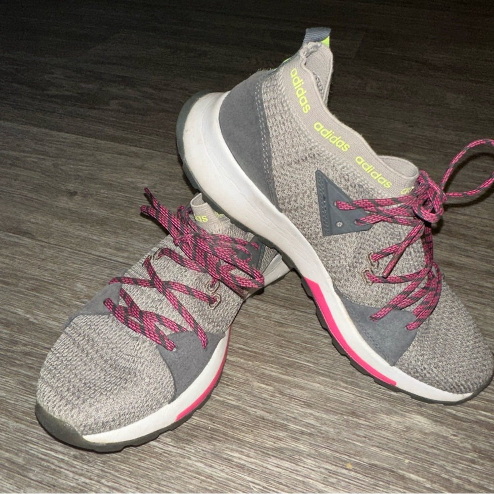 Adidas Women's Gray and Pink Sneakers